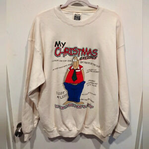 Maze My Christmas Excuses Comic Strip Graphic Sweatshirt Men's Sz L -Funny
